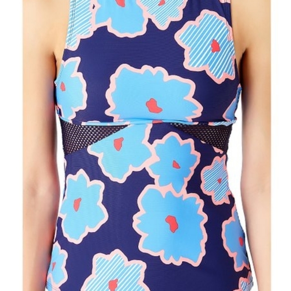 Blue Coordination Floral High-Neck Tankin… - Picture 3 of 10